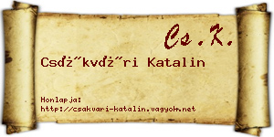 Csákvári Katalin névjegykártya