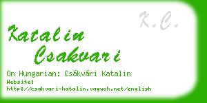 katalin csakvari business card